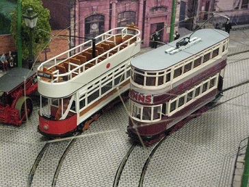 Trams passing outside the Bank